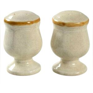 Vintage Mikasa Garden Club Salt & Pepper Shaker Set Speckled Beige Stoneware